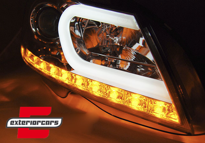 Prednja svjetla LED TubeLight (chrome) / Mercedes C-klasa W204 S204 C204 Facelift (2011-2014), LPMEA3