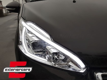 Prednja svjetla LED TubeLight (chrome) / Peugeot 208 (2012-06.2015), LPPE30