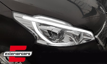 Prednja svjetla LED TubeLight (chrome) / Peugeot 208 (2012-06.2015), LPPE30