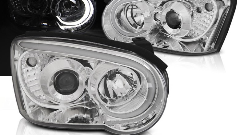 Prednja svjetla LED TubeLight (chrome) / Subaru Impreza II GD (2003-2005), LPSU13