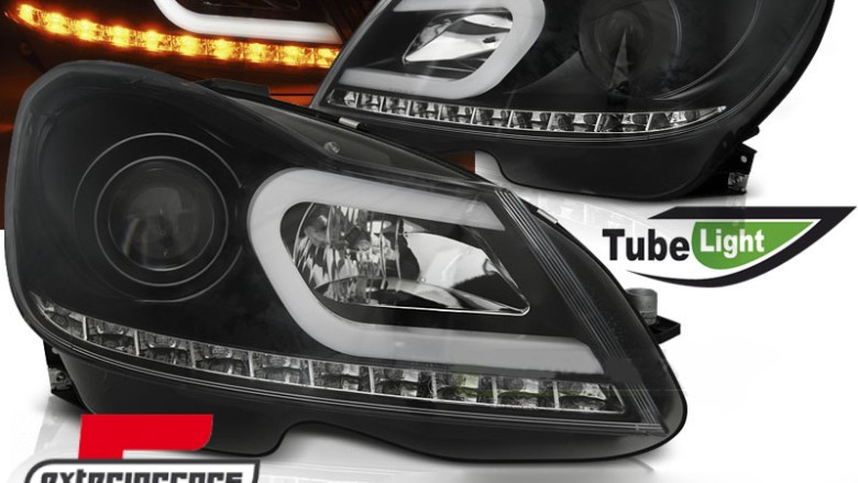 Prednja svjetla LED TubeLight (crna) / Mercedes C-klasa W204 S204 C204 Facelift (2011-2014), LPMEA4