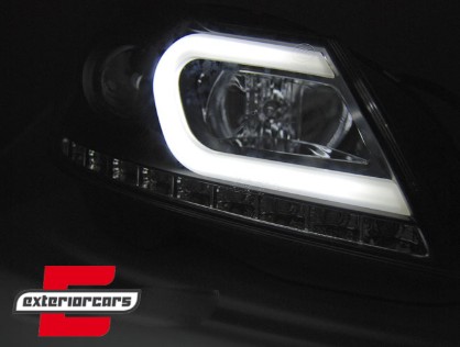 Prednja svjetla LED TubeLight (crna) / Mercedes C-klasa W204 S204 C204 Facelift (2011-2014), LPMEA4
