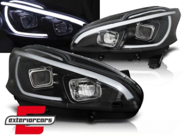 Prednja svjetla LED TubeLight (crna) / Peugeot 208 (2012-06.2015), LPPE31