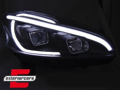 Prednja svjetla LED TubeLight (crna) / Peugeot 208 (2012-06.2015), LPPE31