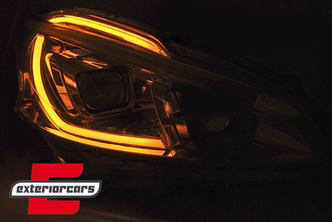 Prednja svjetla LED TubeLight (crna) / Peugeot 208 (2012-06.2015), LPPE31
