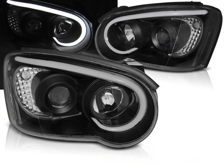 Prednja svjetla LED TubeLight (crna) / Subaru Impreza II GD (2003-2005), LPSU14