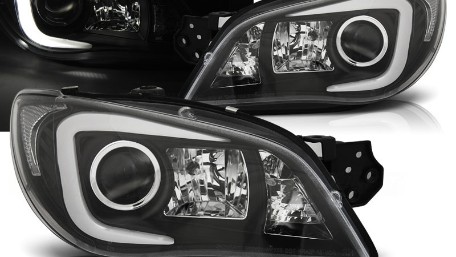 Prednja svjetla LED TubeLight (crna) / Subaru Impreza II GD (2006-2007), LPSU06