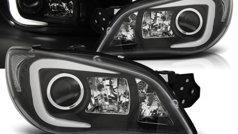 Prednja svjetla LED TubeLight (crna) / Subaru Impreza II GD (2006-2007), LPSU06