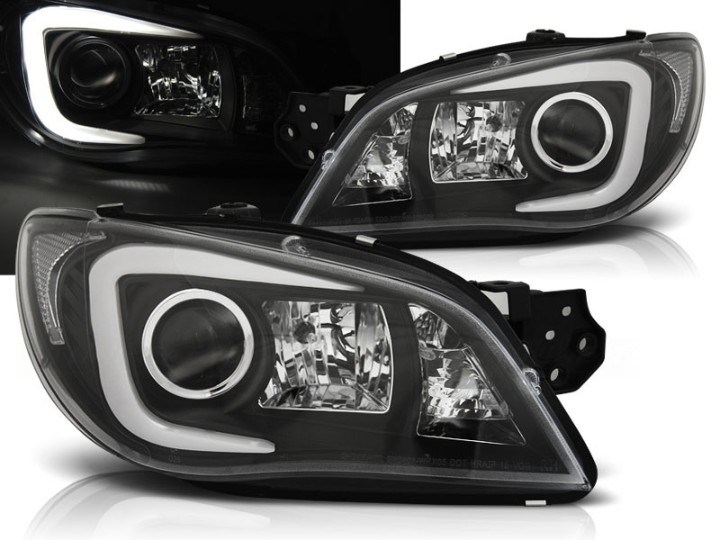 Prednja svjetla LED TubeLight (crna) / Subaru Impreza II GD (2006-2007), LPSU06
