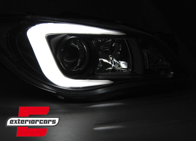 Prednja svjetla LED TubeLight (crna) / Subaru Impreza II GD (2006-2007), LPSU06