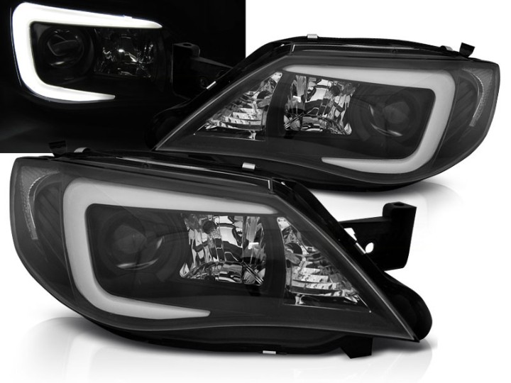 Prednja svjetla LED TubeLight (crna) / Subaru Impreza II GD (2007-2012), LPSU10