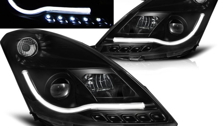 Prednja svjetla LED TubeLight (crna) / Suzuki Swift V (2010-2016), LPSI04