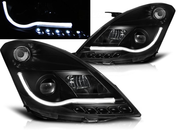 Prednja svjetla LED TubeLight (crna) / Suzuki Swift V (2010-2016), LPSI04