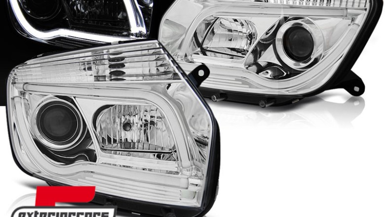 Prednja svjetla LED TubeLight dizajn (chrome) / Dacia Duster I (2010-2013), LPDA01