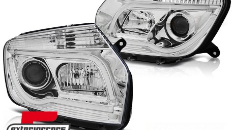 Prednja svjetla LED TubeLight dizajn (chrome) / Dacia Duster I (2010-2013), LPDA01