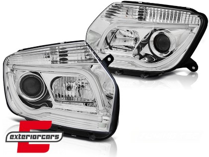 Prednja svjetla LED TubeLight dizajn (chrome) / Dacia Duster I (2010-2013), LPDA01