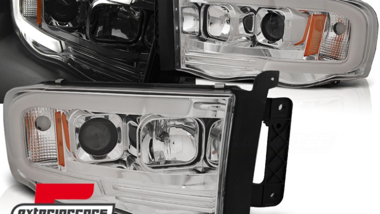 Prednja svjetla LED TubeLight dizajn (chrome) / Dodge RAM (2002-2006), LPDO15