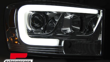 Prednja svjetla LED TubeLight dizajn (chrome) / Dodge RAM (2006-2008), LPDO17