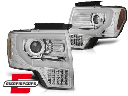 Prednja svjetla LED TubeLight dizajn (chrome) / FORD F150 MK12 (2008-2014), LPFO87
