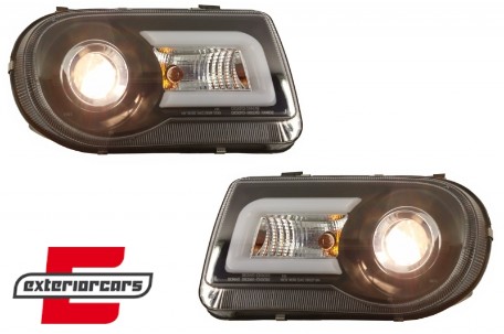 Prednja svjetla LED Tubelight dizajn (crna) / Chrysler 300C (2004-2010), LPCH22