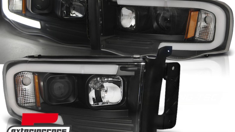Prednja svjetla LED TubeLight dizajn (crna) / Dodge RAM (2002-2006), LPDO16