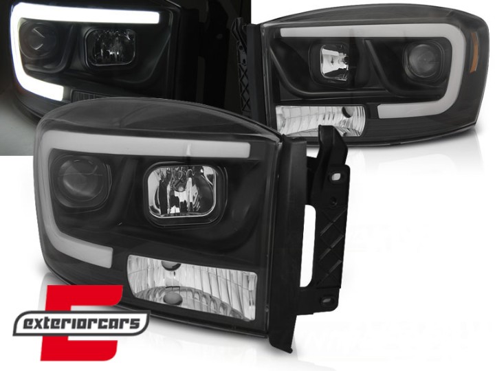 Prednja svjetla LED TubeLight dizajn (crna) / Dodge RAM (2006-2008), LPDO18