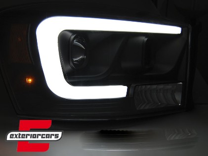 Prednja svjetla LED TubeLight dizajn (crna) / Dodge RAM (2006-2008), LPDO18