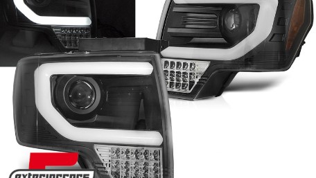 Prednja svjetla LED TubeLight dizajn (crna) / FORD F150 MK12 (2008-2014), LPFO88