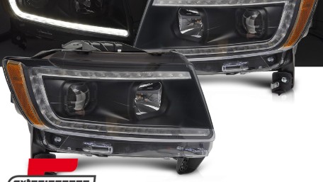 Prednja svjetla LED TubeLight dizajn (crna) / JEEP Grand Cherokee WK2 (2011-2013), LPCH48