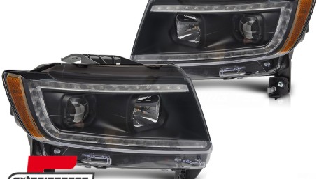 Prednja svjetla LED TubeLight dizajn (crna) / JEEP Grand Cherokee WK2 (2011-2013), LPCH48