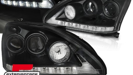Prednja svjetla LED TubeLight dizajn (crna) / Lexus RX XU30 (2003-2009), LPLE06