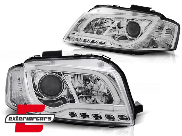 Prednja svjetla LED TubeLight DRL (chrome) / Audi A3 8P 8PA (2003-2008), LPAUB0
