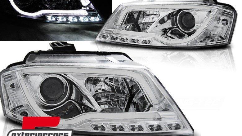Prednja svjetla LED TubeLight DRL (chrome) / Audi A3 8P Facelift Hatchback Sportback (2008-2012), LPAU99