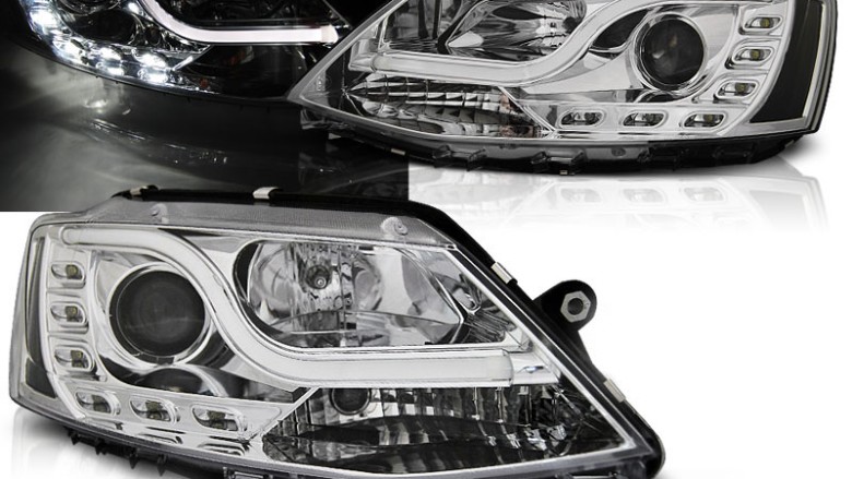 Prednja svjetla LED TubeLight DRL (chrome) / Volkswagen Jetta Mk6 VI (2011-2017), LPVWL4
