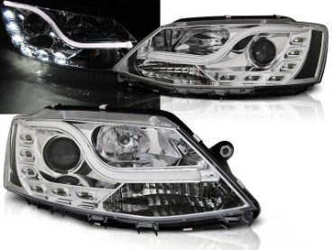 Prednja svjetla LED TubeLight DRL (chrome) / Volkswagen Jetta Mk6 VI (2011-2017), LPVWL4