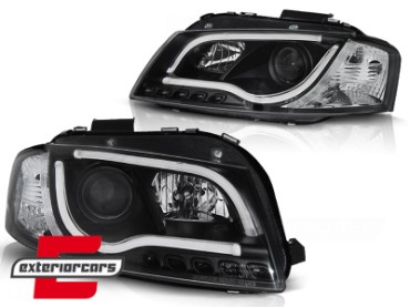 Prednja svjetla LED TubeLight DRL (crna) / Audi A3 8P 8PA (2003-2008), LPAUB1