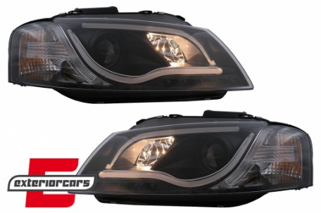 Prednja svjetla LED TubeLight DRL (crna) / Audi A3 8P 8PA (2003-2008), LPAUB1