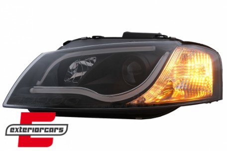 Prednja svjetla LED TubeLight DRL (crna) / Audi A3 8P 8PA (2003-2008), LPAUB1