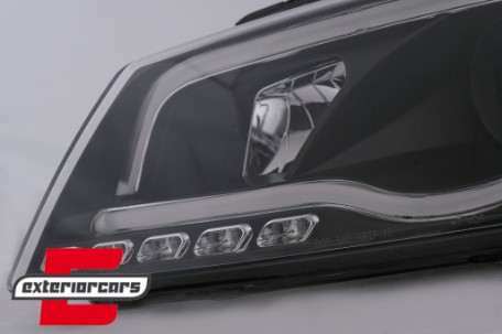 Prednja svjetla LED TubeLight DRL (crna) / Audi A3 8P Facelift Hatchback Sportback (2008-2012), LPAUA0