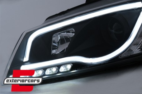 Prednja svjetla LED TubeLight DRL (crna) / Audi A3 8P Facelift Hatchback Sportback (2008-2012), LPAUA0