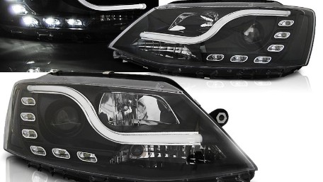 Prednja svjetla LED TubeLight DRL (crna) / Volkswagen Jetta Mk6 VI (2011-2017), LPVWL5