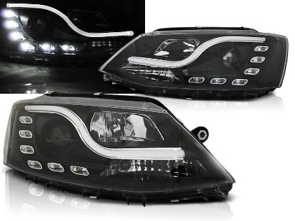 Prednja svjetla LED TubeLight DRL (crna) / Volkswagen Jetta Mk6 VI (2011-2017), LPVWL5