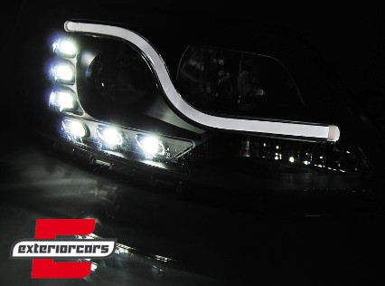 Prednja svjetla LED TubeLight DRL (crna) / Volkswagen Jetta Mk6 VI (2011-2017), LPVWL5