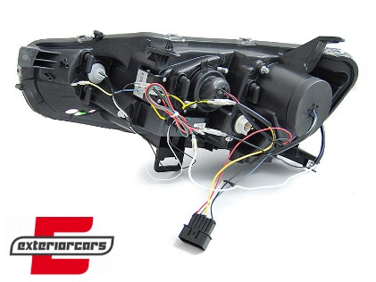 Prednja svjetla LED TubeLight SEQ žmigavci (crna) / Mitsubishi Lancer 8 (2007-2017), LPMI21