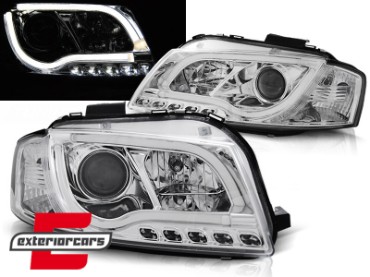 Prednja svjetla LED TubeLights (chrome) / Audi A3 8P 8PA (2003-2008), LPAU97