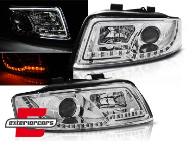 Prednja svjetla LED TubeLights (chrome) / Audi A4 B6 (10.2000-10.2004), LPAUC2