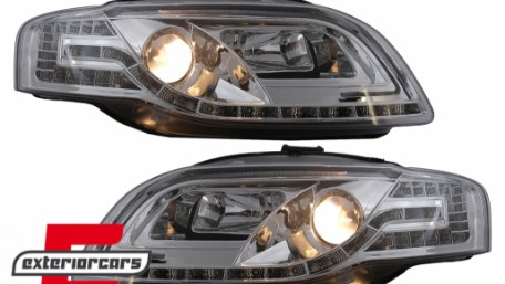 Prednja svjetla LED TubeLights (chrome) / Audi A4 B7 (2004-2008), LPAUC4