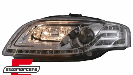 Prednja svjetla LED TubeLights (chrome) / Audi A4 B7 (2004-2008), LPAUC4