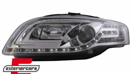 Prednja svjetla LED TubeLights (chrome) / Audi A4 B7 (2004-2008), LPAUC4
