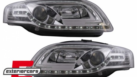 Prednja svjetla LED TubeLights (chrome) / Audi A4 B7 (2004-2008), LPAUC4